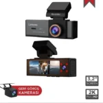 Dashcam 3-lü araç kayıt kamerası ön iç arka