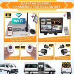 Uzaktan izlemeli 4 Kameralı Wifi 1 Tb Harddisk 7 Inç Ekranlı Araç Kamera Seti